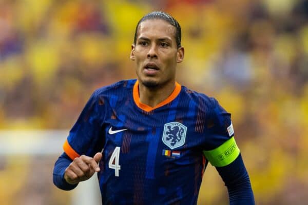 MUNICH, GERMANY - Tuesday, July 2, 2024: Netherlands' captain Virgil van Dijk during the UEFA Euro 2024 Round of 16 match between Romania and the Netherlands at the Allianz Arena. (Photo by David Rawcliffe/Propaganda)