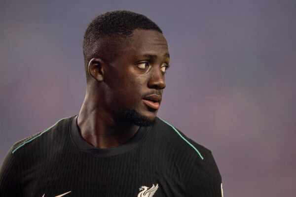 COLUMBIA - Saturday, August 3, 2024: Liverpool's Ibrahima Konaté during a pre-season friendly match between Liverpool FC and Manchester United FC at the Williams-Brice Stadium on day eleven of the club's pre-season tour of the USA. (Photo by David Rawcliffe/Propaganda)