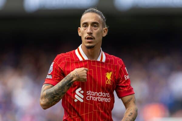 IPSWICH, ENGLAND - Saturday, August 17, 2024: Liverpool's Kostas Tsimikas during the FA Premier League match between Ipswich Town FC and Liverpool FC at Portman Road. (Photo by David Rawcliffe/Propaganda)