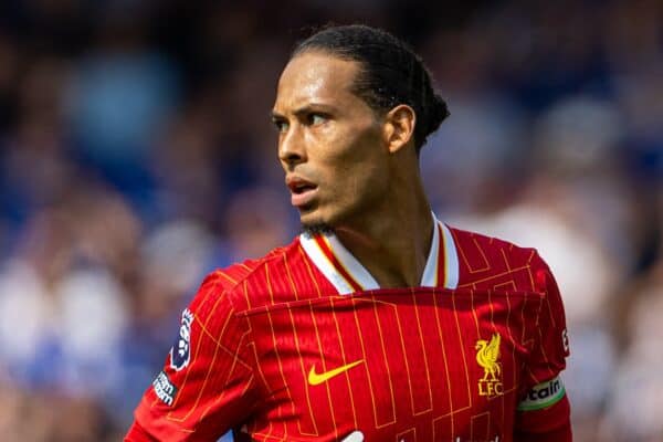 IPSWICH, ENGLAND - Saturday, August 17, 2024: Liverpool's captain Virgil van Dijk during the FA Premier League match between Ipswich Town FC and Liverpool FC at Portman Road. (Photo by David Rawcliffe/Propaganda)