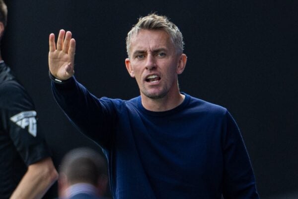 IPSWICH, ENGLAND - Saturday, August 17, 2024: Liverpool's Ipswich Town's manager Kieran McKenna during the FA Premier League match between Ipswich Town FC and Liverpool FC at Portman Road. (Photo by David Rawcliffe/Propaganda)