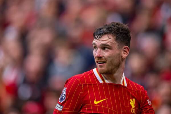 LIVERPOOL, ENGLAND - Saturday, September 21, 2024: Liverpool's Andy Robertson during the FA Premier League match between Liverpool FC and AFC Bournemouth at Anfield. (Photo by David Rawcliffe/Propaganda)