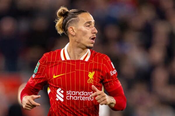 LIVERPOOL, ENGLAND - Wednesday, September 25, 2024: Liverpool's Kostas Tsimikas during the Football League Cup 3rd Round match between Liverpool FC and West Ham United FC at Anfield. (Photo by Ryan Brown/Propaganda)