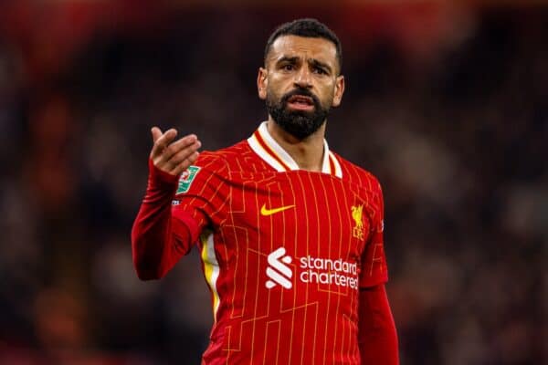 LIVERPOOL, ENGLAND - Wednesday, September 25, 2024: Liverpool's Mohamed Salah during the Football League Cup 3rd Round match between Liverpool FC and West Ham United FC at Anfield. (Photo by Ryan Brown/Propaganda)