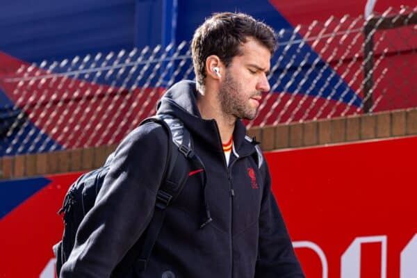 LONDON, ENGLAND - Saturday, October 5, 2024: Liverpool's goalkeeper Alisson Becker arrives before the FA Premier League match between Crystal Palace FC and Liverpool FC at Selhurt Park. (Photo by David Rawcliffe/Propaganda)