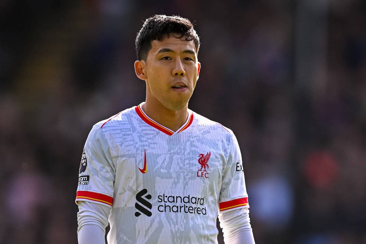 LONDON, ENGLAND - Saturday, October 5, 2024: Liverpool's Wataru End? during the FA Premier League match between Crystal Palace FC and Liverpool FC at Selhurst Park. (Photo by David Rawcliffe/Propaganda)