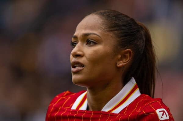 LONDON, ENGLAND - Sunday, October 6, 2024: Liverpool's Taylor Hinds during the FA Women’s Super League game between Tottenham Hotspur FC Women and Liverpool FC Women at Brisbane Road. (Photo by David Rawcliffe/Propaganda)