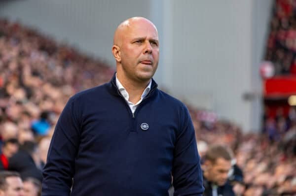 LIVERPOOL, ENGLAND - Saturday, October 19, 2024: Liverpool's head coach Arne Slot during the FA Premier League match between Liverpool FC and Chelsea FC at Anfield. (Photo by David Rawcliffe/Propaganda)