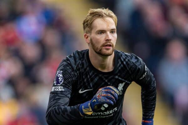 LIVERPOOL, ENGLAND - Saturday, October 19, 2024: Liverpool's Caoimhin Kelleher during the FA Premier League match between Liverpool FC and Chelsea FC at Anfield. (Photo by David Rawcliffe/Propaganda)