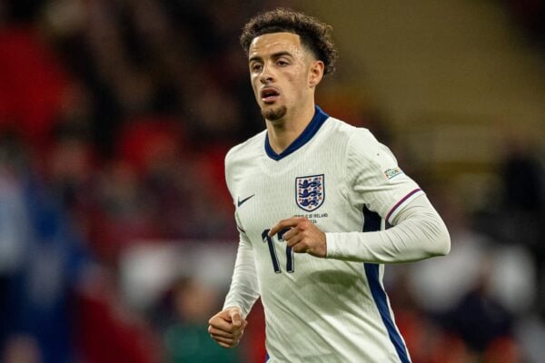 LONDON, ENGLAND - Sunday, November 17, 2024: England's Curtis Jones during the UEFA Nations League League B Group B2 game between England and Republic of Ireland at Wembley Stadium. (Photo by David Rawcliffe/Propaganda)