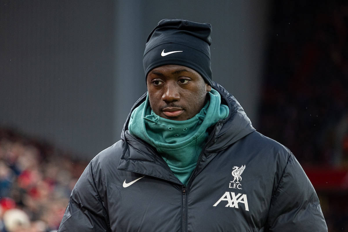 LIVERPOOL, ENGLAND - Saturday, December 14, 2024: Liverpool's Ibrahima Konaté during the FA Premier League match between Liverpool FC and Fulham FC at Anfield. (Photo by David Rawcliffe/Propaganda)