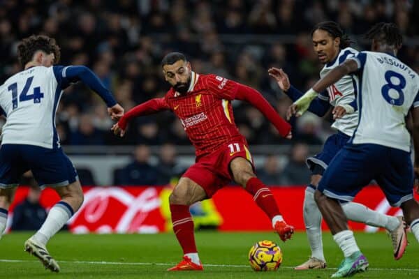 LONDON, ENGLAND - Sunday, December 22, 2024: Liverpool's Mohamed Salah during the FA Premier League match between Tottenham Hotspur FC and Liverpool FC at the Tottenham Hotspur Stadium. (Photo by David Rawcliffe/Propaganda)