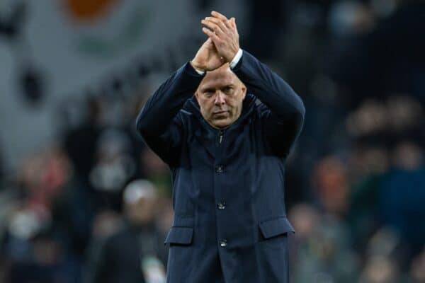 LONDON, ENGLAND - Sunday, December 22, 2024: Liverpool's head coach Arne Slot applauds the supporters after the FA Premier League match between Tottenham Hotspur FC and Liverpool FC at the Tottenham Hotspur Stadium. (Photo by David Rawcliffe/Propaganda)