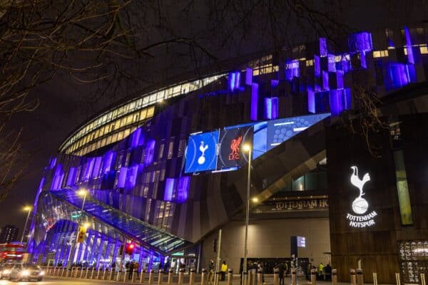 LONDON, ENGLAND - Wednesday, January 8, 2025: An exterior view of the Tottenham Hotspur Stadium ahead of the Football League Cup Semi-Final 1st Leg match between Tottenham Hotspur FC and Liverpool FC. (Photo by David Rawcliffe/Propaganda)