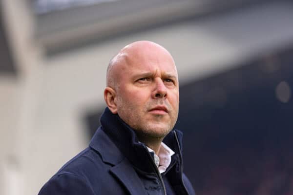 LIVERPOOL, ENGLAND - Saturday, January 11, 2025: Liverpool's head coach Arne Slot before the FA Cup 3rd Round match between Liverpool FC and Accrington Stanley FC at Anfield. (Photo by David Rawcliffe/Propaganda)