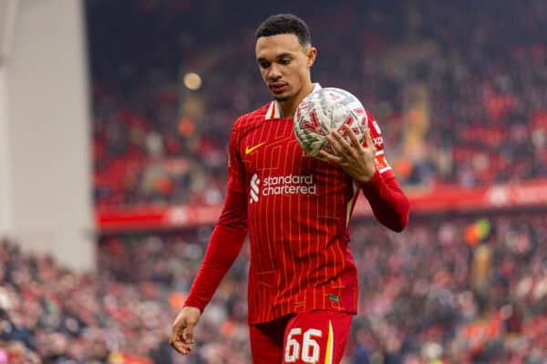 LIVERPOOL, ENGLAND - Saturday, January 11, 2025: Liverpool's Trent Alexander-Arnold during the FA Cup 3rd Round match between Liverpool FC and Accrington Stanley FC at Anfield. (Photo by David Rawcliffe/Propaganda)