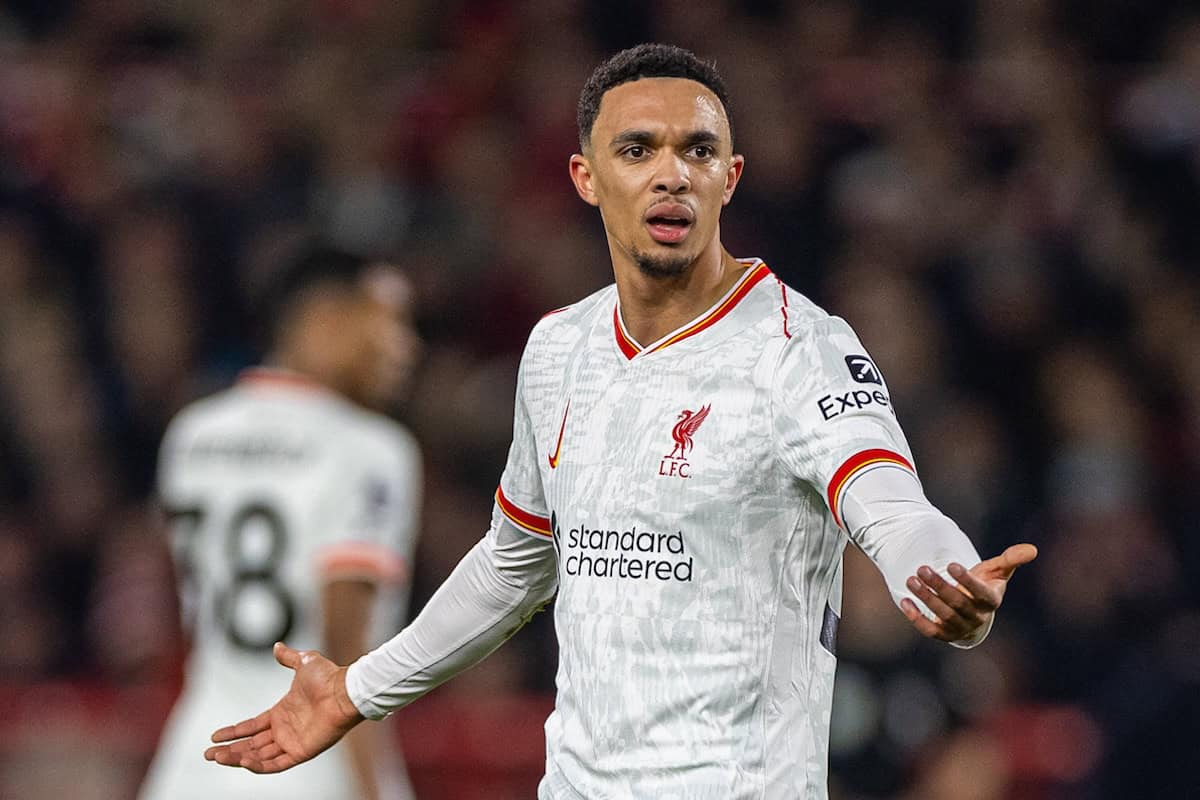 NOTTINGHAM, ENGLAND - Tuesday, December 14, 2025: Liverpool's Trent Alexander-Arnold during the FA Premier League match between Nottingham Forest FC and Liverpool FC at the City Ground. (Photo by David Rawcliffe/Propaganda)