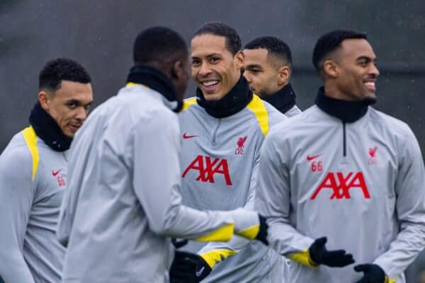 LIVERPOOL, ENGLAND - Monday, January 20, 2025: Liverpool's captain Virgil van Dijk during a training session at the AXA Training Centre ahead of the UEFA Champions League match between Liverpool FC and LOSC Lille. (Photo by David Rawcliffe/Propaganda)