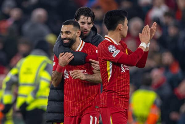 LIVERPOOL, ENGLAND - Tuesday, January 21, 2025: Liverpool's Mohamed Salah after the UEFA Champions League game between Liverpool FC and Lille OSC at Anfield. (Photo by David Rawcliffe/Propaganda)