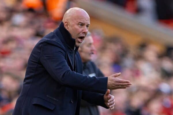 LIVERPOOL, ENGLAND - Saturday, January 25, 2025: Liverpool's head coach Arne Slot during the FA Premier League match between Liverpool FC and Ipswich Town FC at Anfield. (Photo by David Rawcliffe/Propaganda)