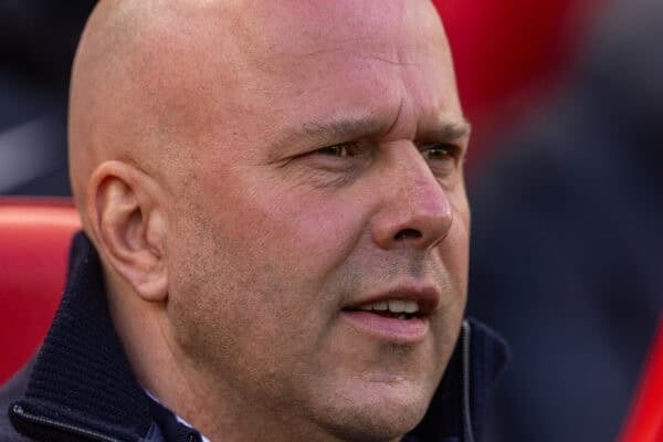 LIVERPOOL, ENGLAND - Saturday, January 25, 2025: Liverpool's head coach Arne Slot during the FA Premier League match between Liverpool FC and Ipswich Town FC at Anfield. (Photo by David Rawcliffe/Propaganda)