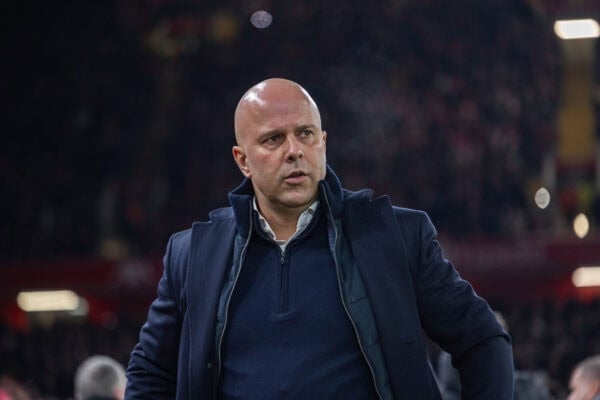 LIVERPOOL, ENGLAND - Thursday, February 6, 2025: Liverpool's head coach Arne Slot during the Football League Cup Semi-Final 2nd Leg match between Liverpool FC and Tottenham Hotspur FC at Anfield. (Photo by David Rawcliffe/Propaganda)