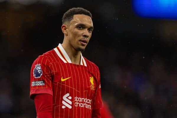 MANCHESTER, ENGLAND - Sunday, February 23, 2025: Liverpool's Trent Alexander-Arnold during the FA Premier League match between Manchester City FC and Liverpool FC at the City of Manchester Stadium. (Photo by David Rawcliffe/Propaganda)