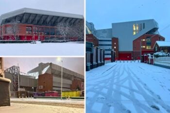 Anfield snow collage 05.01.2025