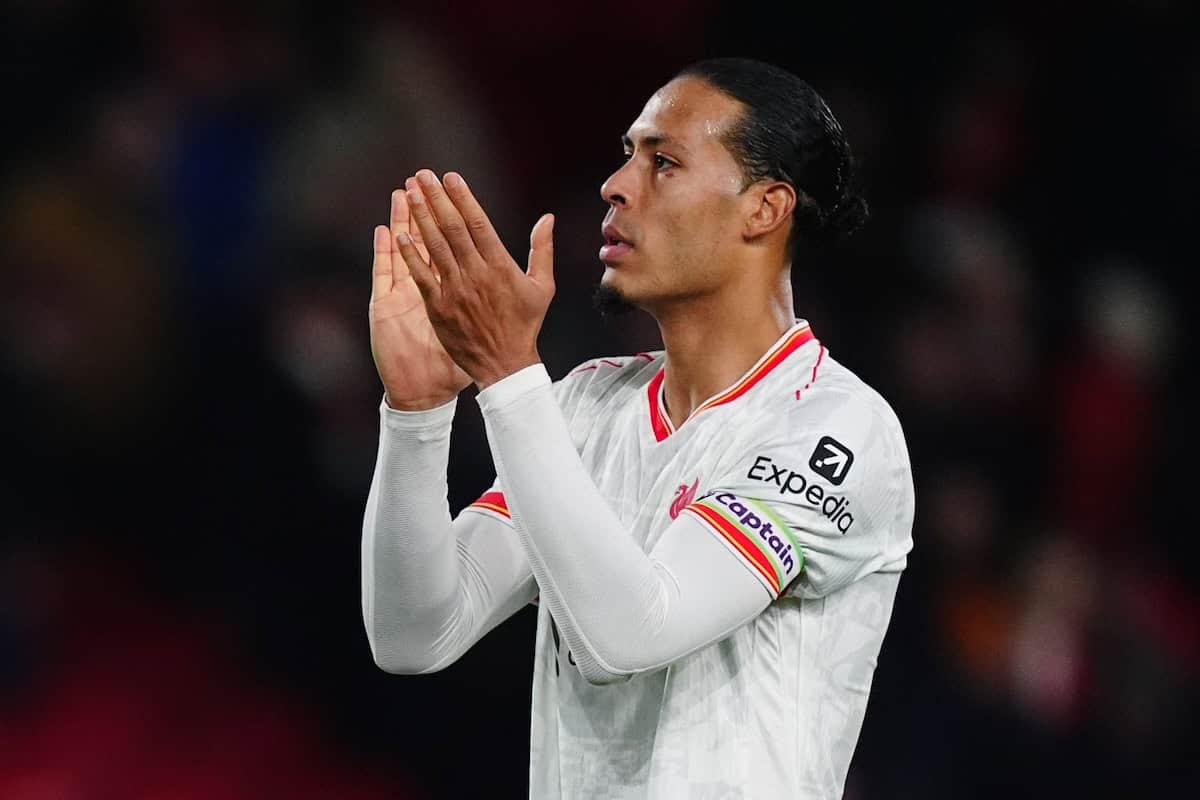 Alexis Mac Allister and Virgil van Dijk react following the draw (Mike Egerton/PA) Nottingham Forest