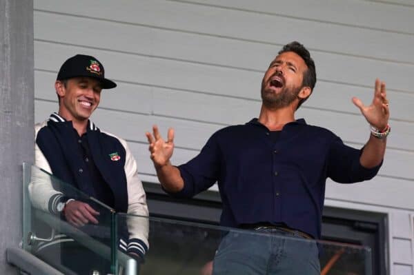 Rob McElhenney, left, and Ryan Reynolds have seen drama worthy of Hollywood scripts at Wrexham (Martin Rickett/PA)
