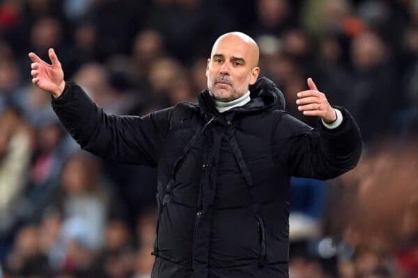 Manchester City manager Pep Guardiola during the UEFA Champions League, league stage match at the Etihad Stadium, Manchester. Picture date: Tuesday November 26, 2024.