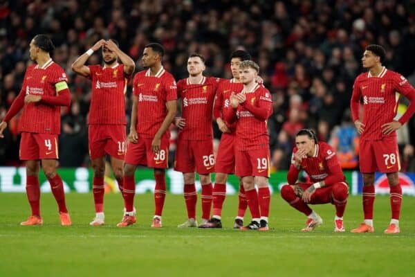 Liverpool were beaten on penalties (Martin Rickett/PA)