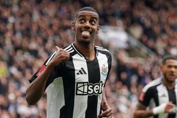 Newcastle United's Alexander Isak celebrates scoring their side's first goal of the game during the Emirates FA Cup fifth round match at St James' Park, Newcastle upon Tyne. Picture date: Sunday March 2, 2025.